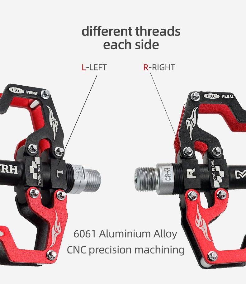 Mountain Bicycle Flat Pedals Cycling Ultralight Aluminum Alloy 3 Bearings With Cleats