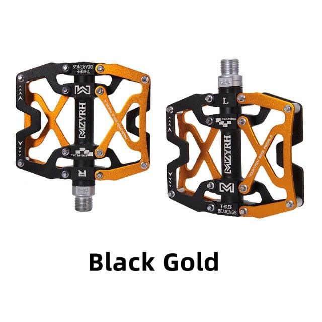 Mountain Bicycle Flat Pedals Cycling Ultralight Aluminum Alloy 3 Bearings With Cleats