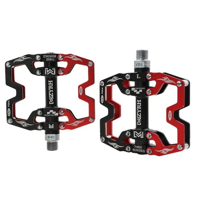 Mountain Bicycle Flat Pedals Cycling Ultralight Aluminum Alloy 3 Bearings With Cleats