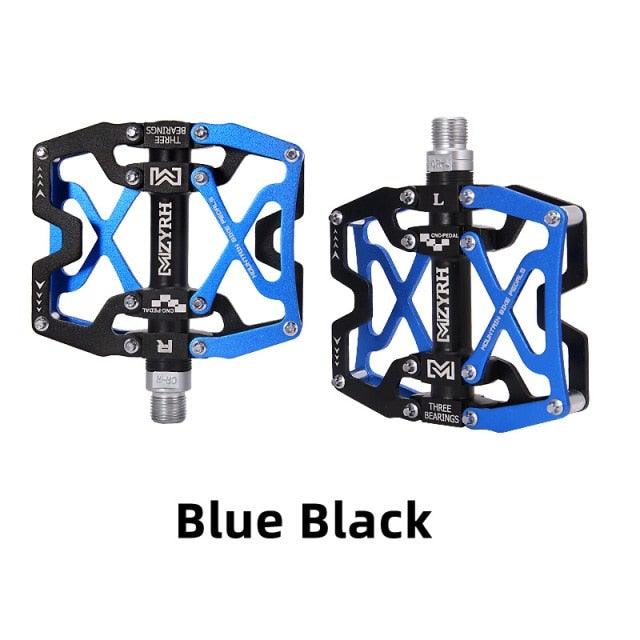 Mountain Bicycle Flat Pedals Cycling Ultralight Aluminum Alloy 3 Bearings With Cleats