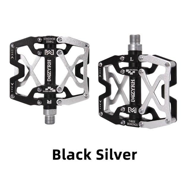 Mountain Bicycle Flat Pedals Cycling Ultralight Aluminum Alloy 3 Bearings With Cleats