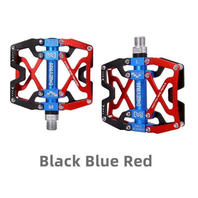 Mountain Bicycle Flat Pedals Cycling Ultralight Aluminum Alloy 3 Bearings With Cleats