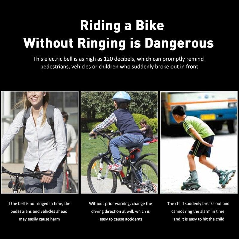 USB Rechargeable Battery Bicycle Bell 120db Waterproof Portable/Handlebar Bell