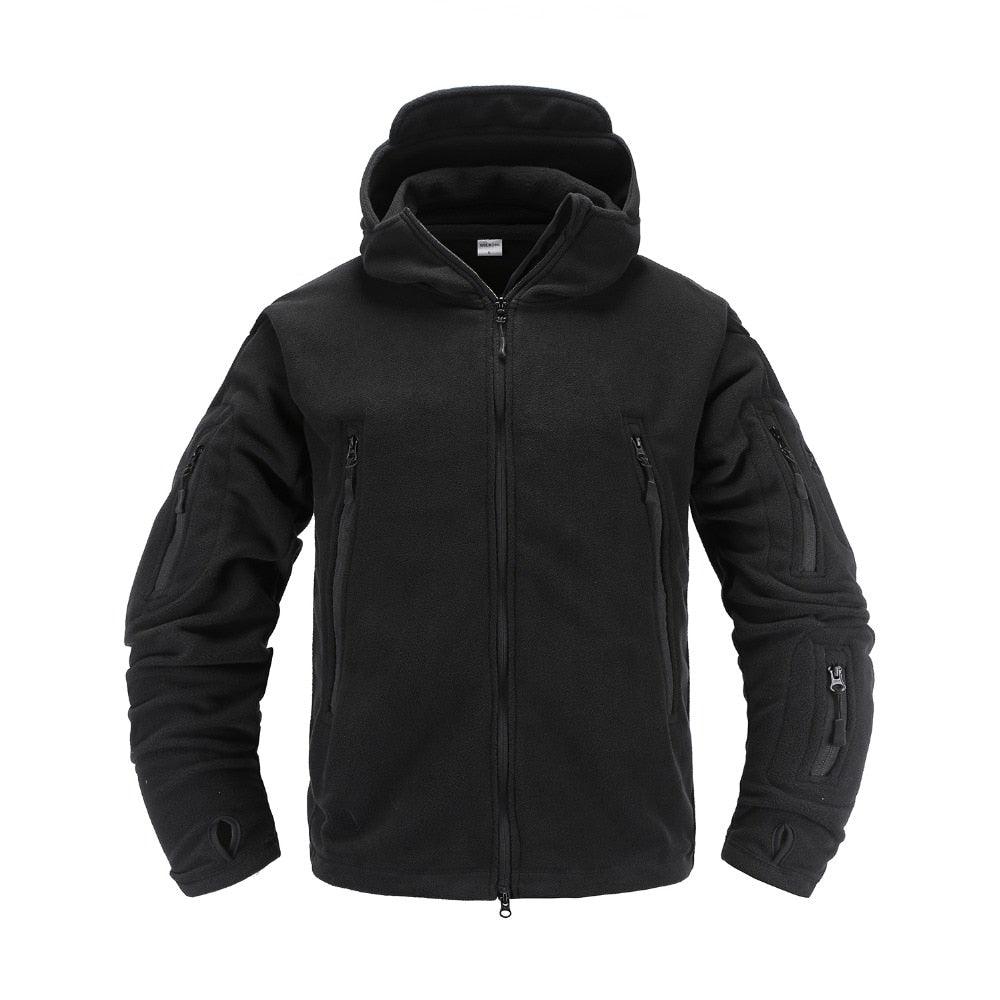 Outdoor Tactical Fleece Jacket Lightweight Soft Casual Hooded Thermal Fleece Coat Jacket