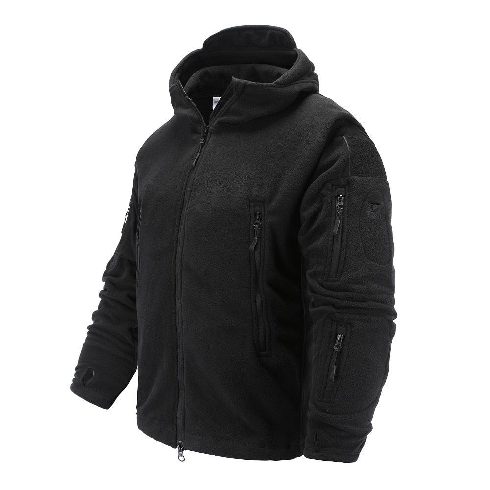 Outdoor Tactical Fleece Jacket Lightweight Soft Casual Hooded Thermal Fleece Coat Jacket