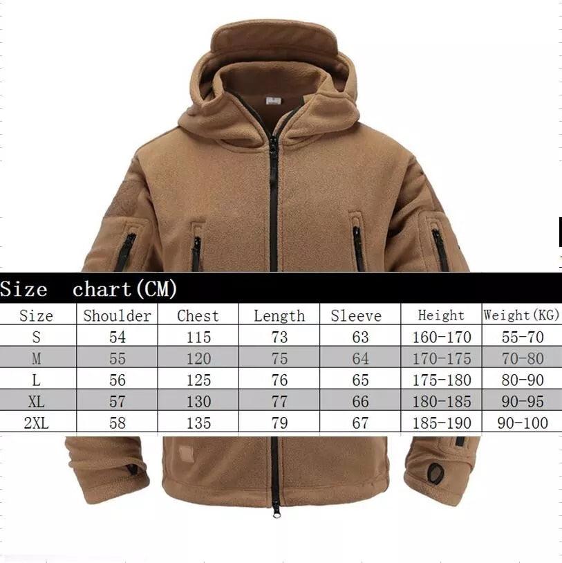 Outdoor Tactical Fleece Jacket Lightweight Soft Casual Hooded Thermal Fleece Coat Jacket