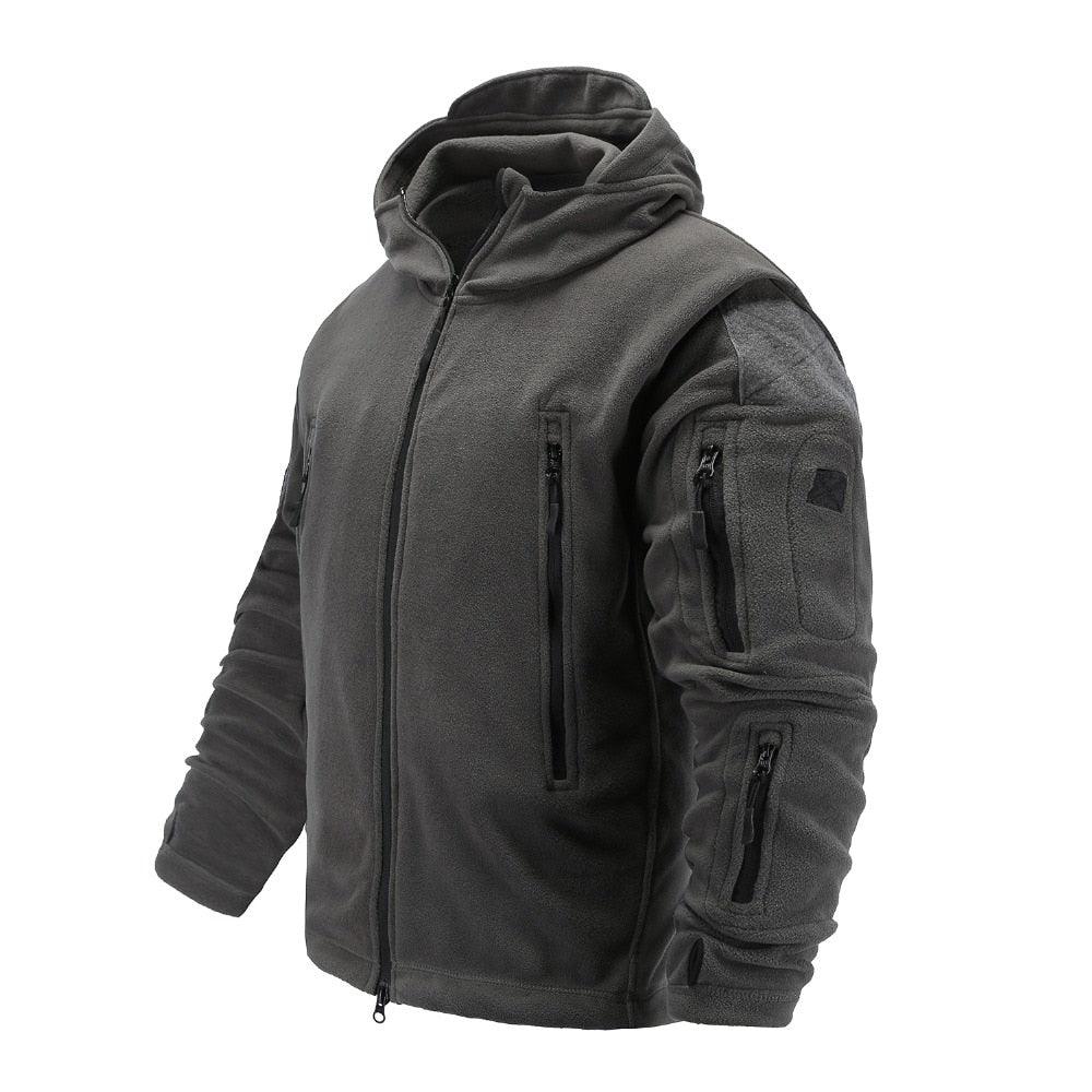 Outdoor Tactical Fleece Jacket Lightweight Soft Casual Hooded Thermal Fleece Coat Jacket