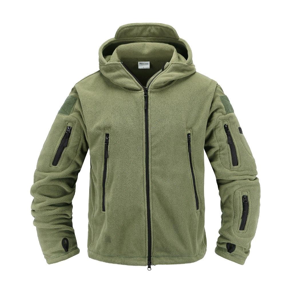 Outdoor Tactical Fleece Jacket Lightweight Soft Casual Hooded Thermal Fleece Coat Jacket
