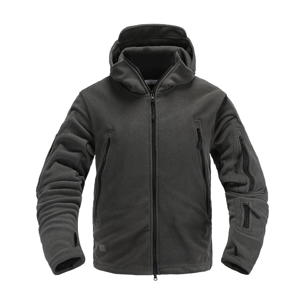 Outdoor Tactical Fleece Jacket Lightweight Soft Casual Hooded Thermal Fleece Coat Jacket