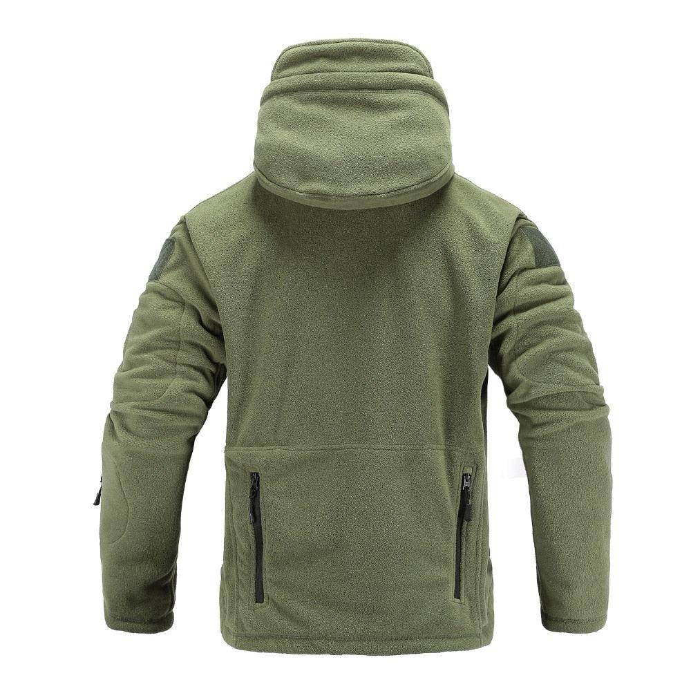 Outdoor Tactical Fleece Jacket Lightweight Soft Casual Hooded Thermal Fleece Coat Jacket