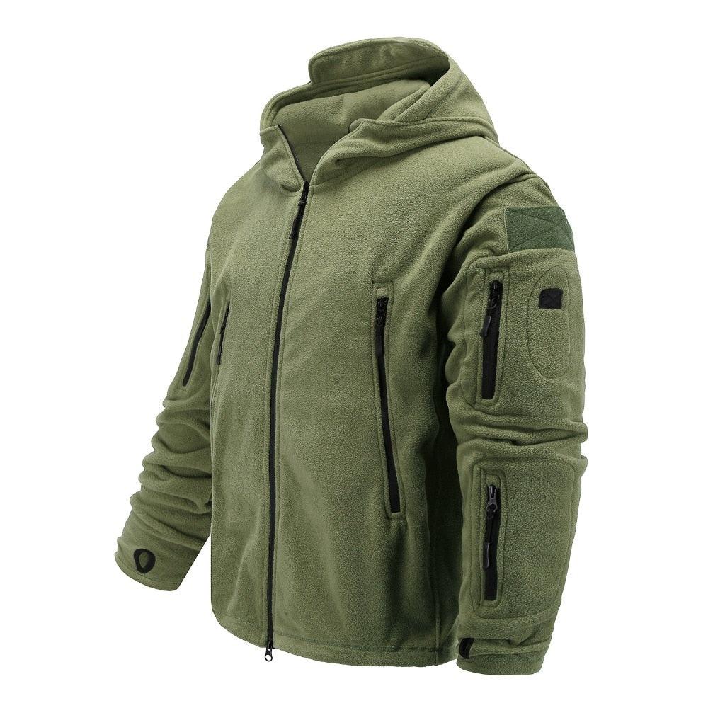 Outdoor Tactical Fleece Jacket Lightweight Soft Casual Hooded Thermal Fleece Coat Jacket