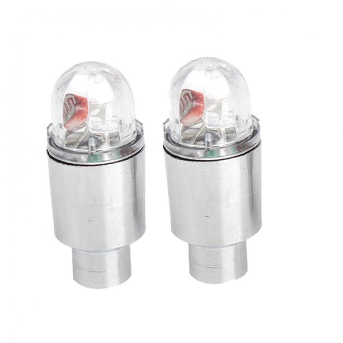 1 Pr. Bicycle LED Wheel Light Cycling Neon/Wheel Spoke Valve Cap/Alarm Lights/Waterproof