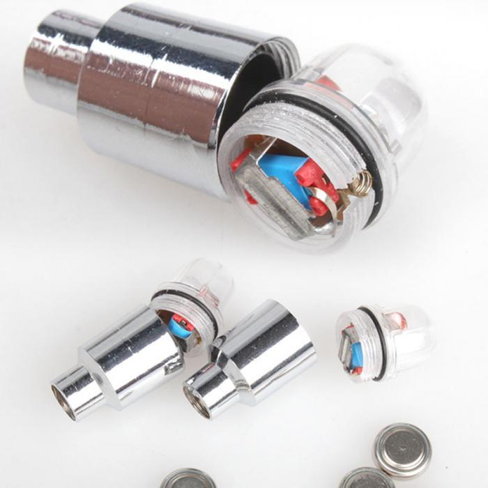 1 Pr. Bicycle LED Wheel Light Cycling Neon/Wheel Spoke Valve Cap/Alarm Lights/Waterproof