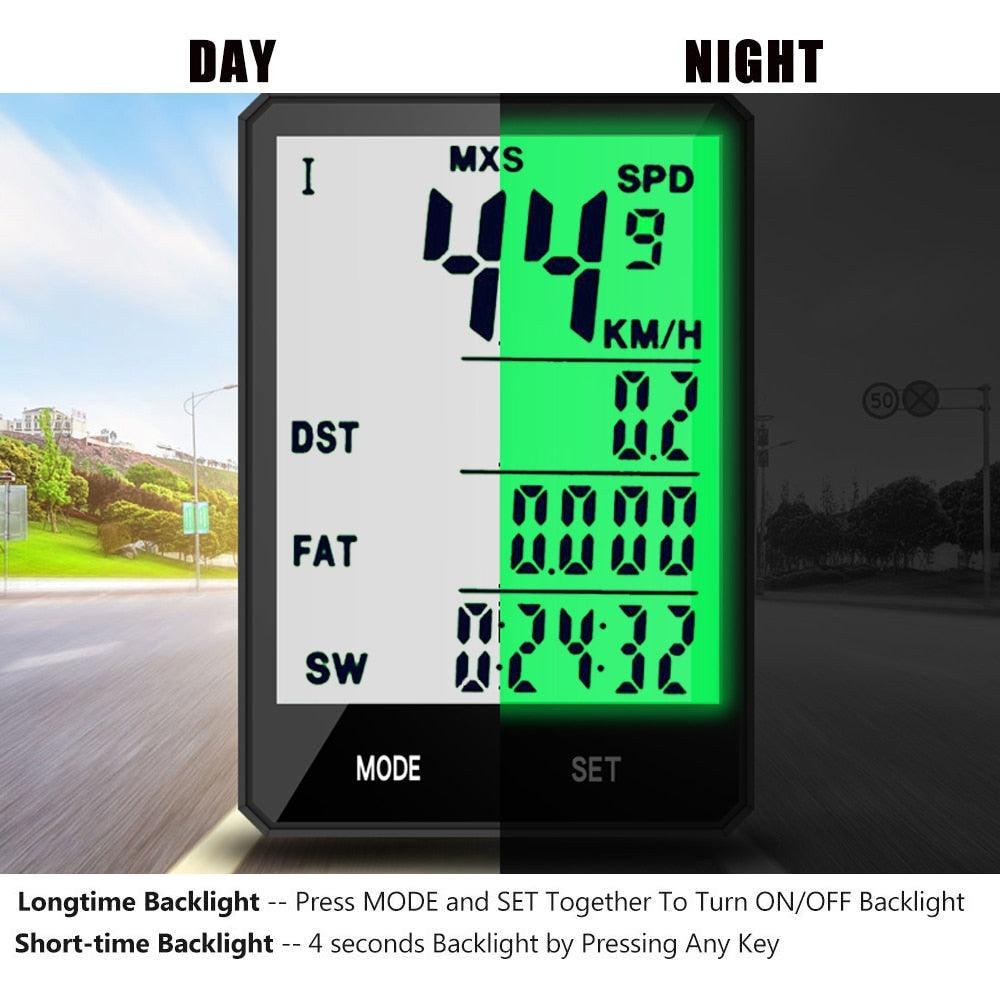 Wireless Bike Computer Rainproof Speedometer Odometer Stopwatch Auto Wake-up