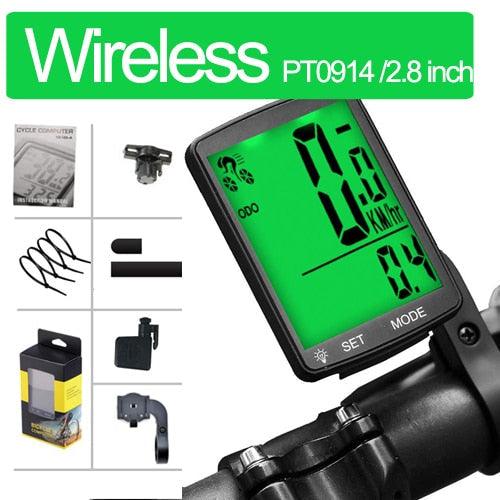 Wireless Bike Computer Rainproof Speedometer Odometer Stopwatch Auto Wake-up