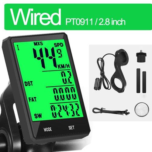 Wireless Bike Computer Rainproof Speedometer Odometer Stopwatch Auto Wake-up