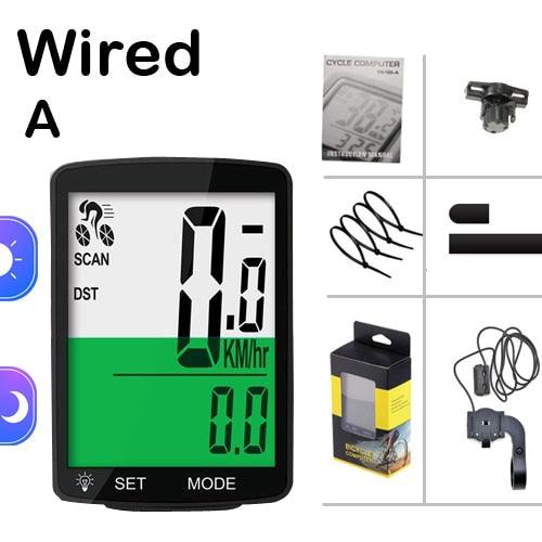 Waterproof Bike Computer Wireless Or Wired Cycling Odometer Stopwatch Speedometer