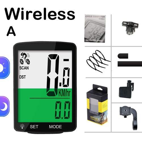 Waterproof Bike Computer Wireless Or Wired Cycling Odometer Stopwatch Speedometer