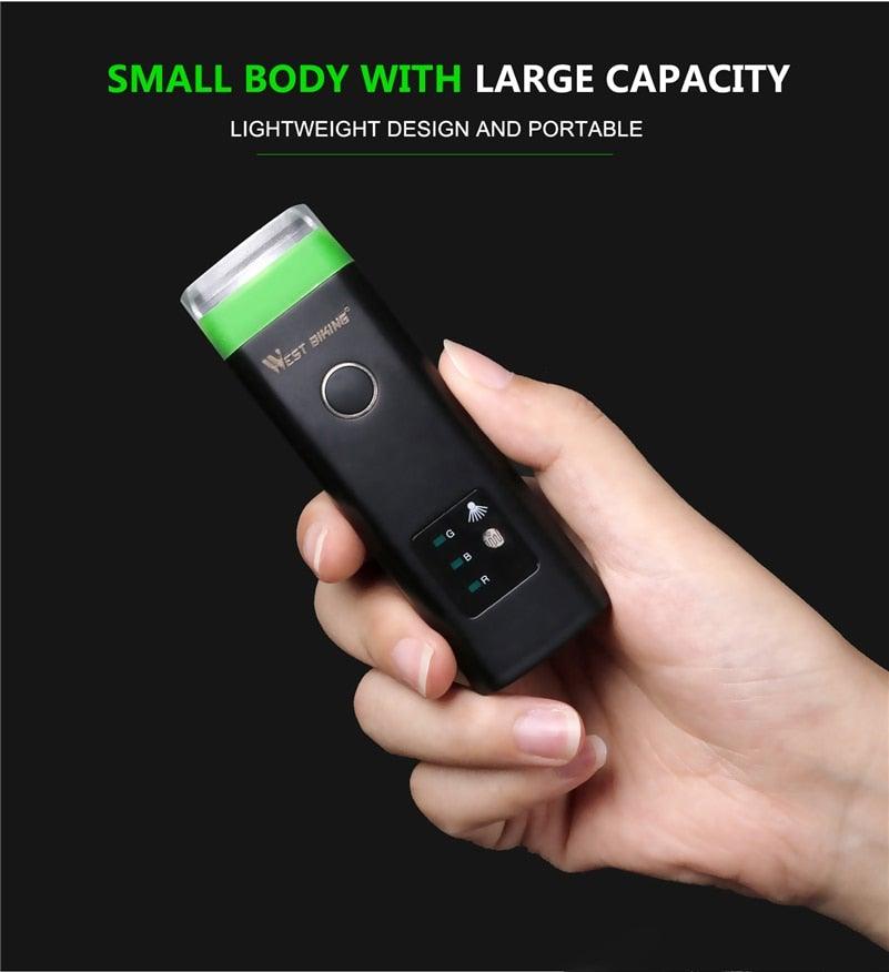 Waterproof Bicycle Light Smart Front Lamp Headlight With Horn USB Rechargeable LED