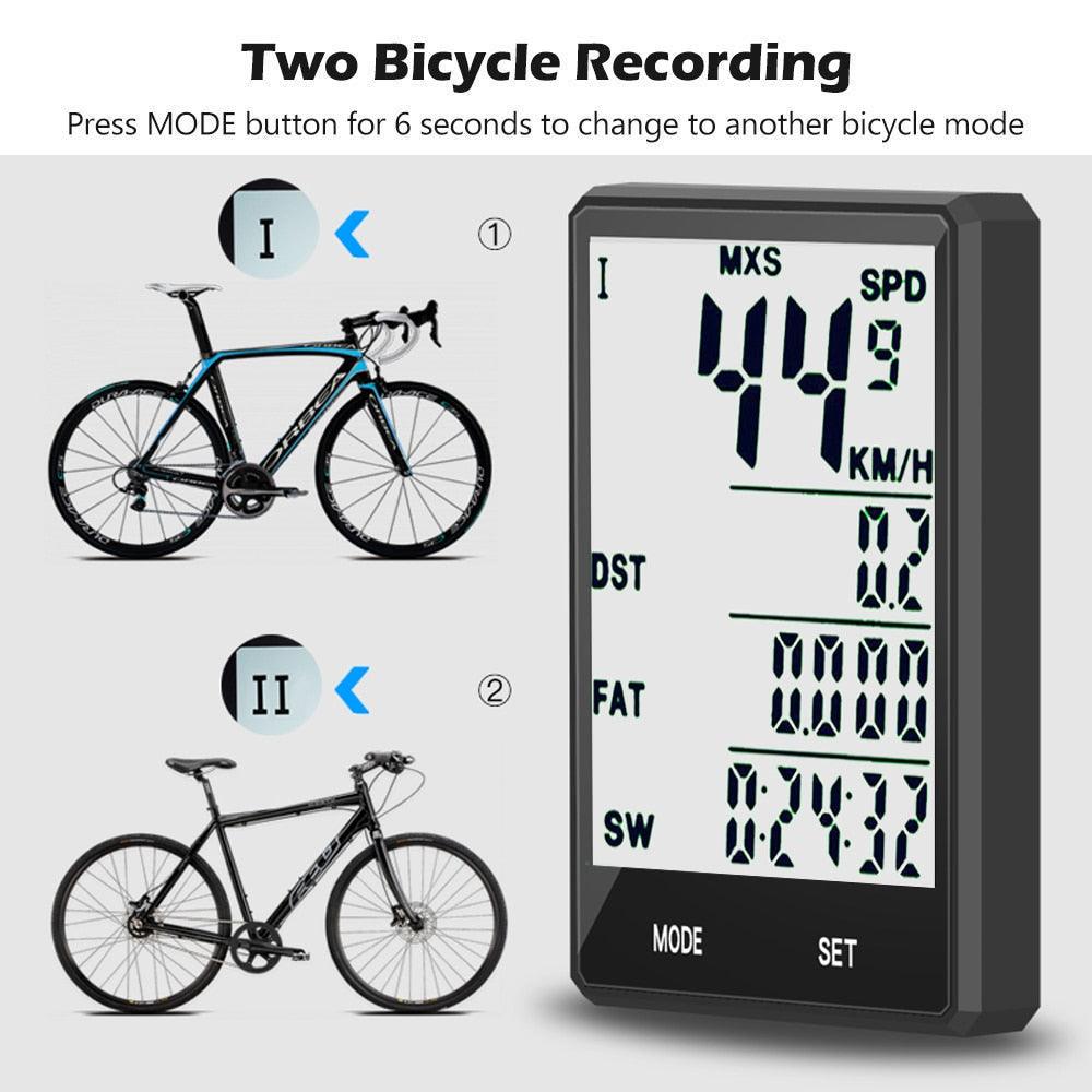 Waterproof Bike Computer Wireless Or Wired Cycling Odometer Stopwatch Speedometer