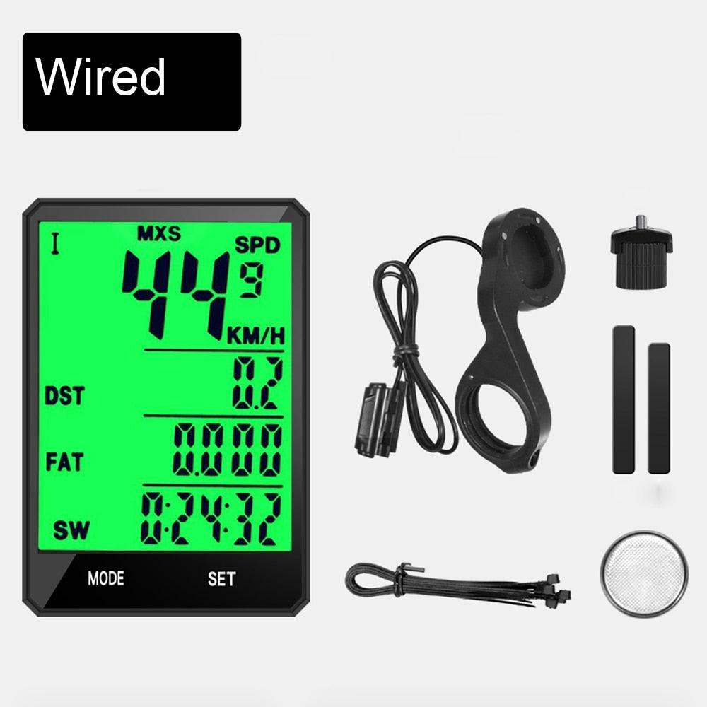Waterproof Bike Computer Wireless Or Wired Cycling Odometer Stopwatch Speedometer