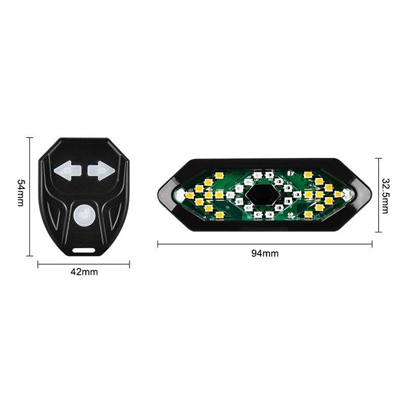 Bike Turn Signals Remote Control LED Rear Light USB Rechargeable Cycling Taillight
