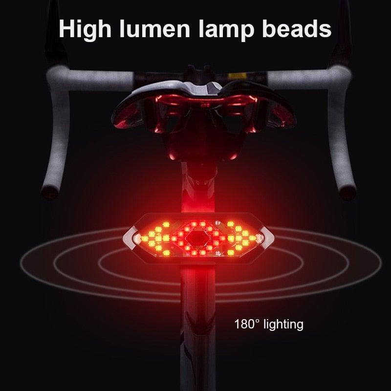 Bike Turn Signals Remote Control LED Rear Light USB Rechargeable Cycling Taillight