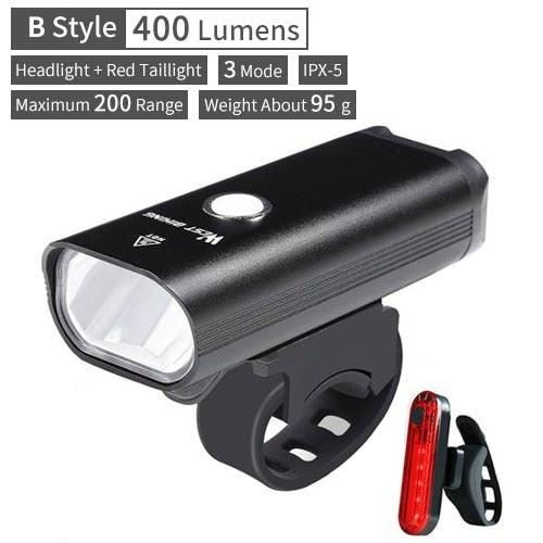 Waterproof Bicycle Light Smart Front Lamp Headlight With Horn USB Rechargeable LED