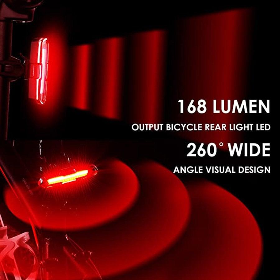 Bike Tail Light Ultra Bright USB Rechargeable LED Bicycle Rear Light 5 Light Mode Headlights
