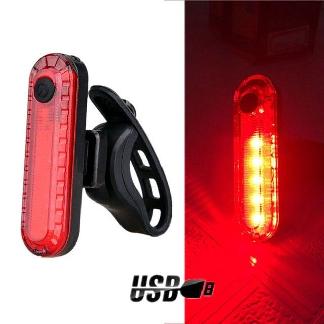 Bike Tail Light Ultra Bright USB Rechargeable LED Bicycle Rear Light 5 Light Mode Headlights