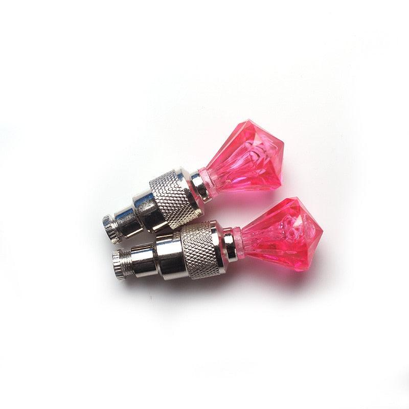 2PCS Bicycle Valve Lights Wheel Spokes Tire LED Light
