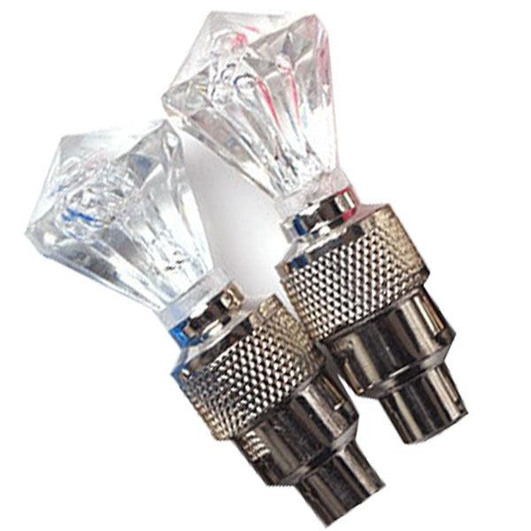 2PCS Bicycle Valve Lights Wheel Spokes Tire LED Light