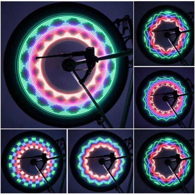Bicycle/Motor Bike Tire Wheel Lights/32 Patterns/LED Flash/Night Light Safe Accessories