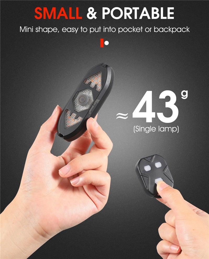 Bike Light Wireless Remote Control Cycling Turning Signal Taillight USB Bicycle Rechargeable