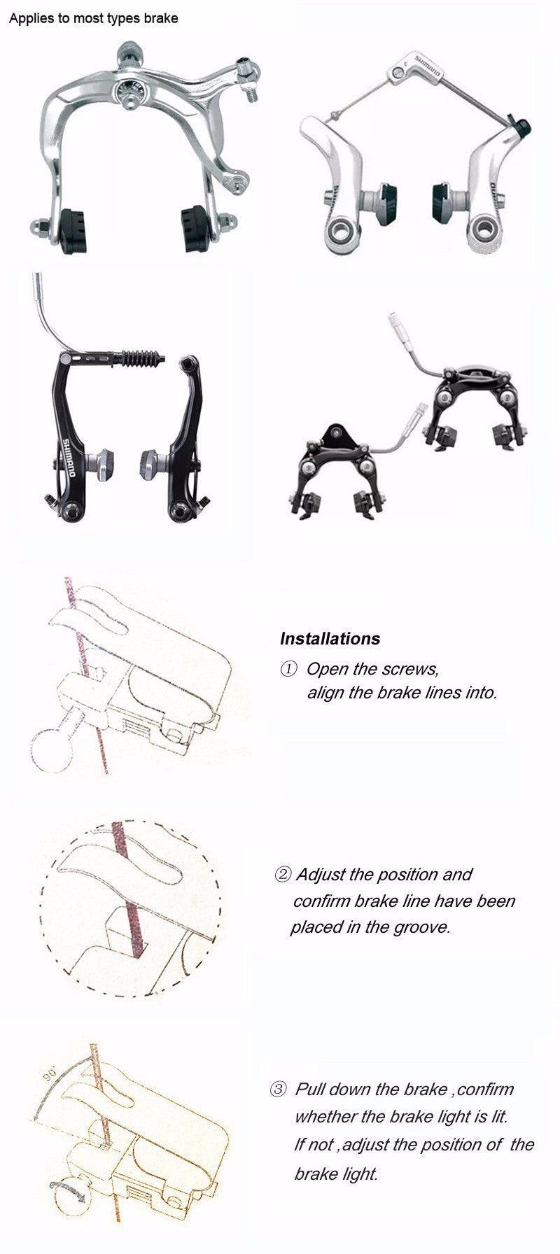 Bicycle Brake Light Outdoor Biking/LED/Waterproof Brake Safe Indicator Light Led V Shaped