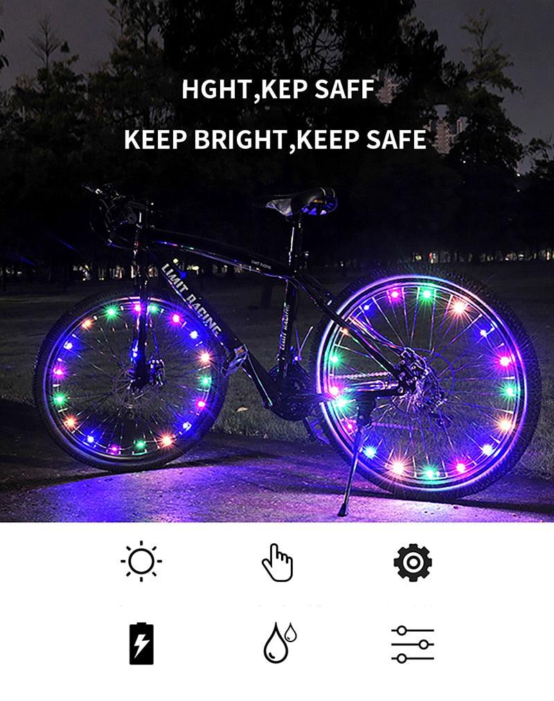 Durable Bicycle Spoke Light Wheel Lights Flash Ribbon Light  Night Cycling Lights Bike Wheel