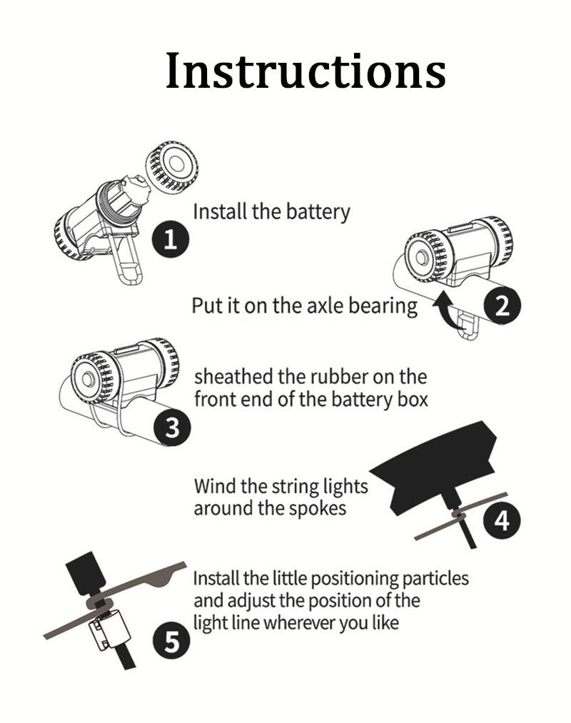 Durable Bicycle Spoke Light Wheel Lights Flash Ribbon Light  Night Cycling Lights Bike Wheel