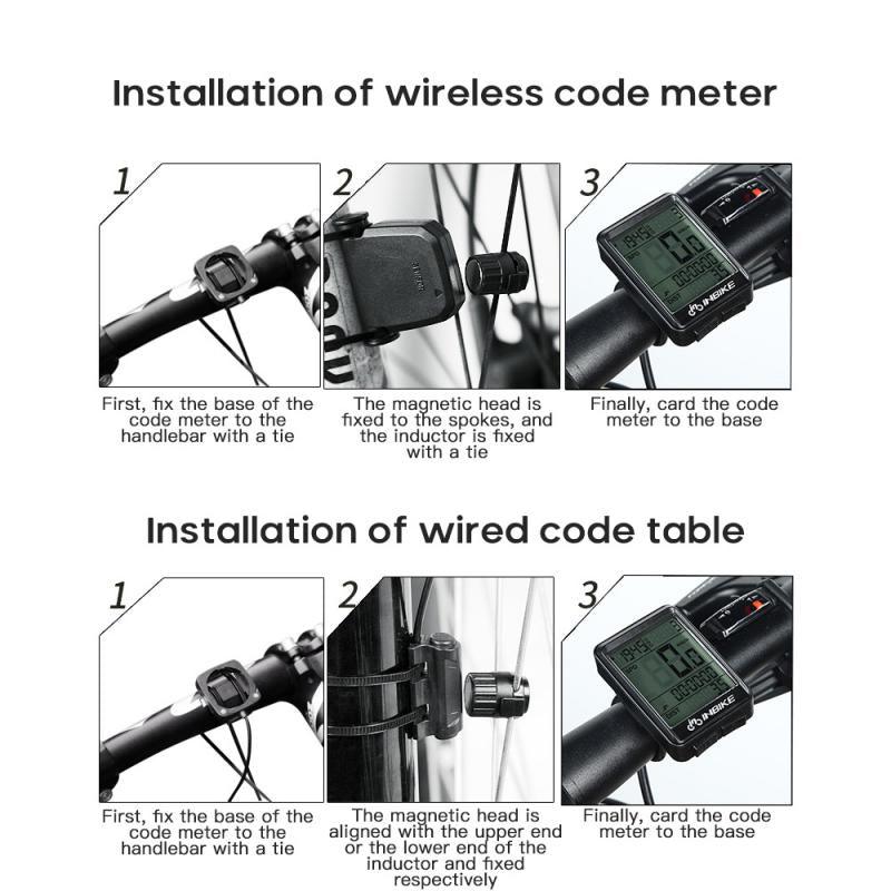LCD Bike Code Meter Wired Wireless Mountain Bike Speedometer Odometer