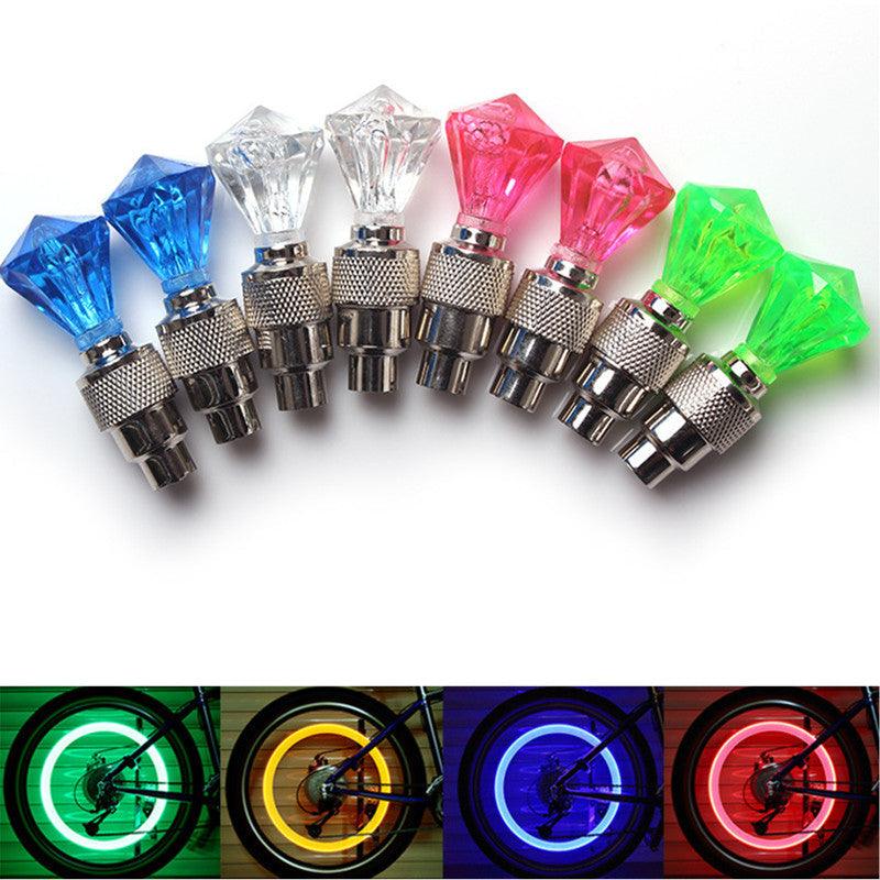 2PCS Bicycle Valve Lights Wheel Spokes Tire LED Light