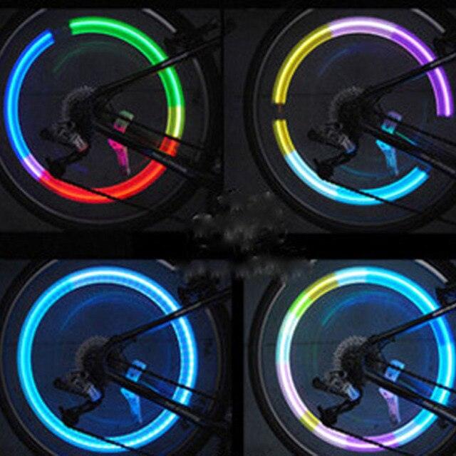 1 Pr. Bicycle LED Wheel Light Cycling Neon/Wheel Spoke Valve Cap/Alarm Lights/Waterproof
