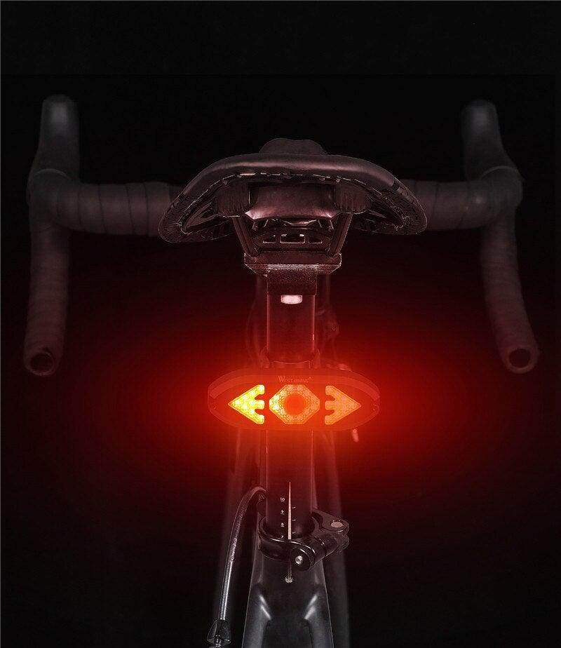 Bike Light Wireless Remote Control Cycling Turning Signal Taillight USB Bicycle Rechargeable