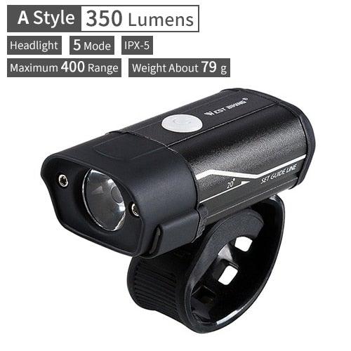 Waterproof Bicycle Light Smart Front Lamp Headlight With Horn USB Rechargeable LED