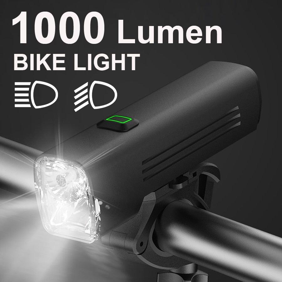 Waterproof Bike Light Set USB High/Low Beam Bicycle Lamp Headlight