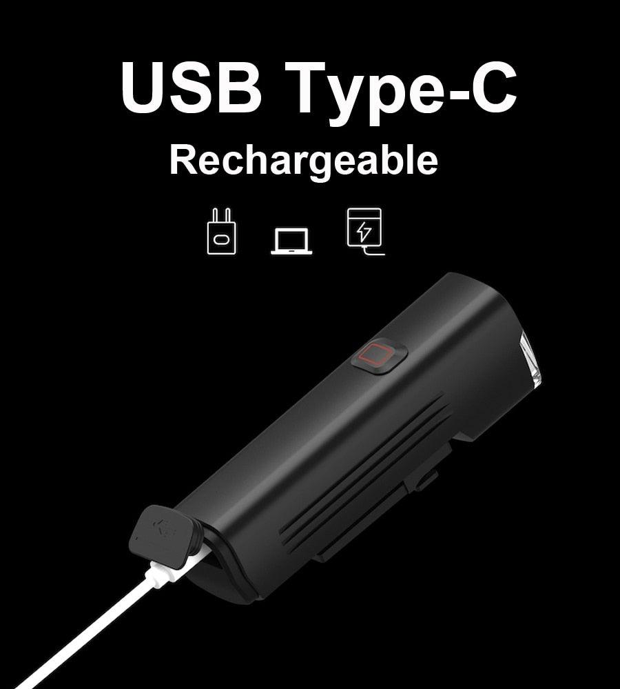 Waterproof Bike Light Set USB High/Low Beam Bicycle Lamp Headlight