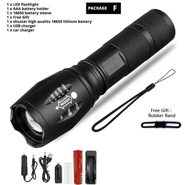Waterproof Z45 Flashlight/Bright/MINI Torch T6/L2/V6 zoom/5 Modes/18650 rechargeable