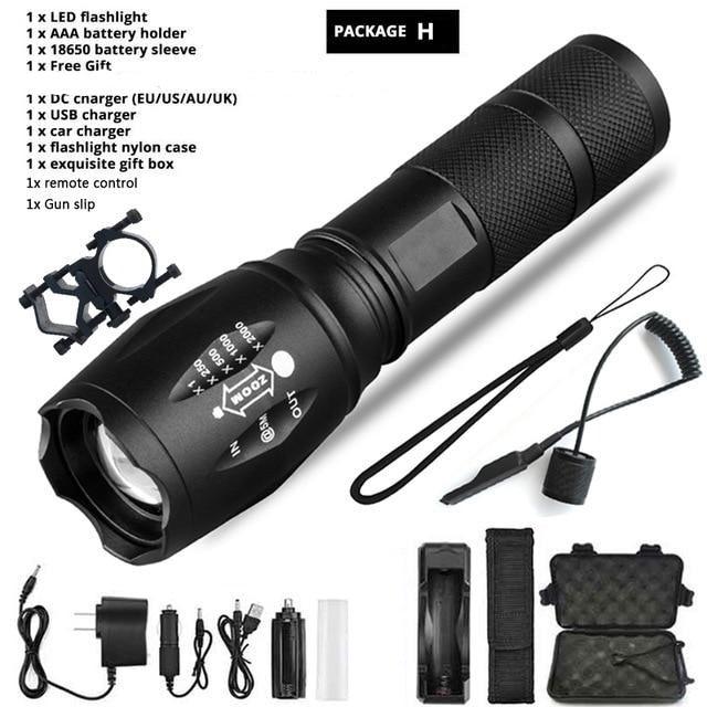Waterproof Z45 Flashlight/Bright/MINI Torch T6/L2/V6 zoom/5 Modes/18650 rechargeable