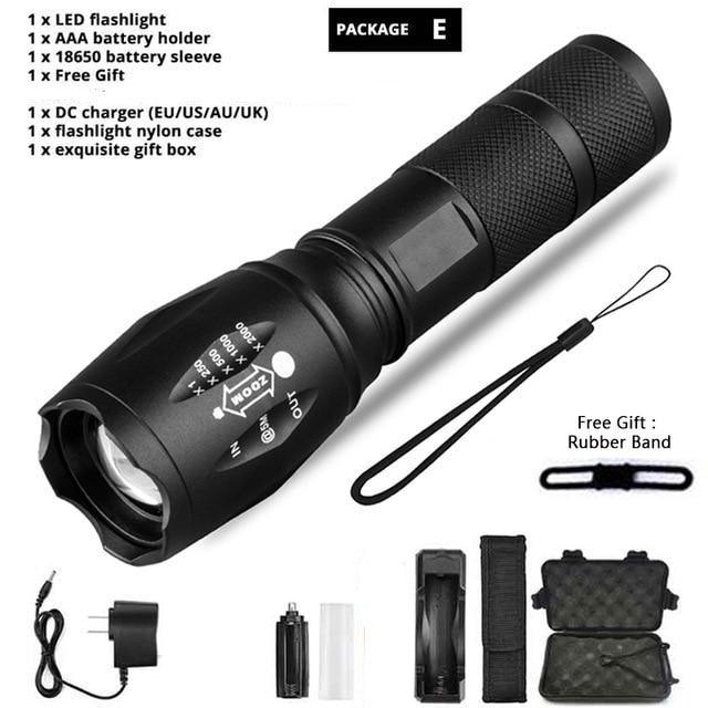 Waterproof Z45 Flashlight/Bright/MINI Torch T6/L2/V6 zoom/5 Modes/18650 rechargeable