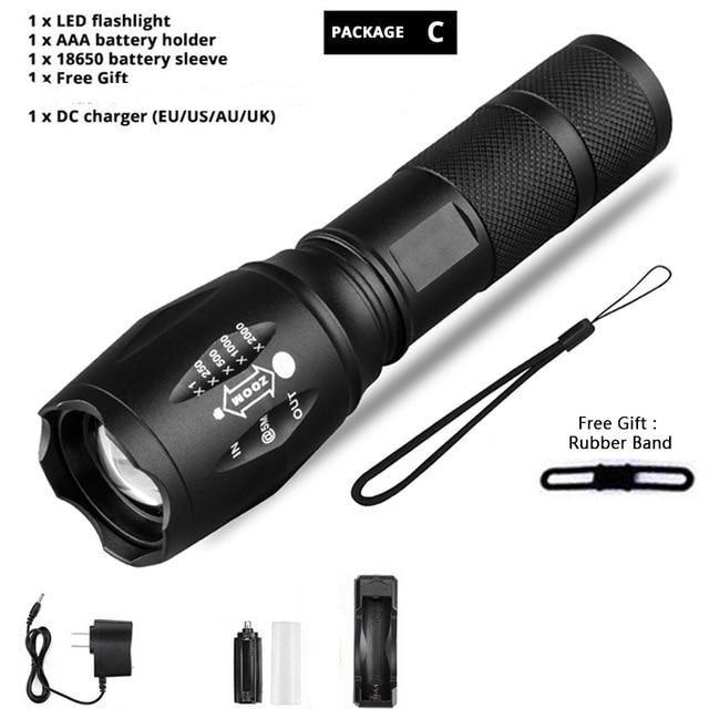 Waterproof Z45 Flashlight/Bright/MINI Torch T6/L2/V6 zoom/5 Modes/18650 rechargeable