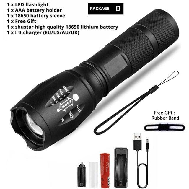 Waterproof Z45 Flashlight/Bright/MINI Torch T6/L2/V6 zoom/5 Modes/18650 rechargeable