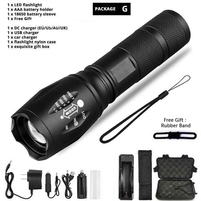Waterproof Z45 Flashlight/Bright/MINI Torch T6/L2/V6 zoom/5 Modes/18650 rechargeable